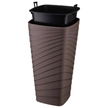 Doniczka kwadratowa TWISTA 30x56cm brąz